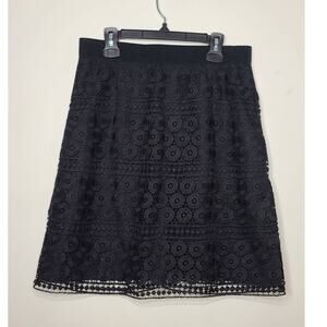 Ann Taylor Loft black lace skirt - 2